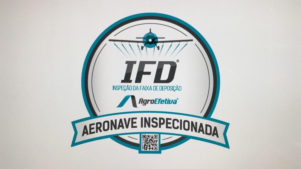 Imagem do selo presente nas aeronaves que já passaram pelo processo de Inspeção da Faixa de Deposição